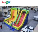 popular pvc tarpaulin giant inflatable slide with rock climbing wall