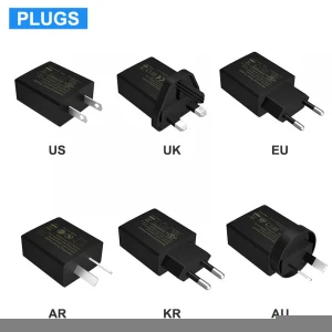 Popular universal options US UK EU AU KR AR CN JP wall plug l mounted 5V 2a starter phone charger head