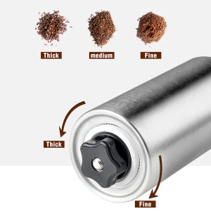 Portable Stainless Steel Manual Grinding Finished Brushed  Coffee Grinder