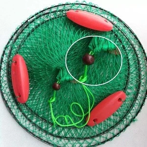 Portable Three Floating Balls Net Fish Net Cast Fishing Cage Rubber Material Cage Trap Fishing Nets