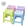 Practical outdoor stackable tall plastic stool with hollow curved surface