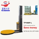 Pre-stretch film carriage T1650F-CS automatic pallet wrapping machine with top plate/Top press Pallet Wrapping Machine