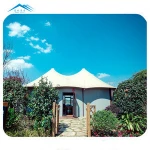 Prefab Eco Houses 7m Glamping Stretch Tent Luxury White Color PVC Tents For Sale