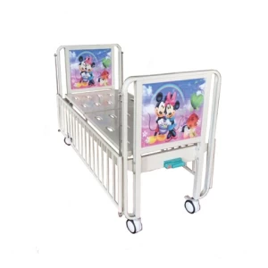 Price foldable Steel flat pediatric children electric manual ICU nursing kids crib bed,abs hospital medical infant baby cot cart