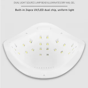 Professional Nail Dryer 48w   UV LED Nail Lamp for Fingernail Toenail Gel Based Polishes Portable Nail  24 LED Lamp
