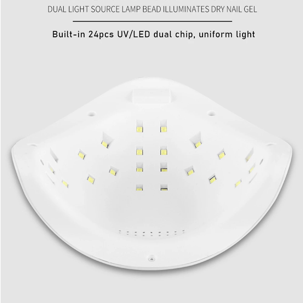 Professional Nail Dryer 48w   UV LED Nail Lamp for Fingernail Toenail Gel Based Polishes Portable Nail  24 LED Lamp