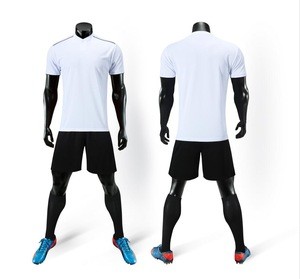 promotion stock latest design wholesale low moq blue kid soccer uniforms football jersey kit