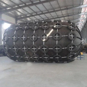 Protects passenger ship with inflatable floating boat rubber fender