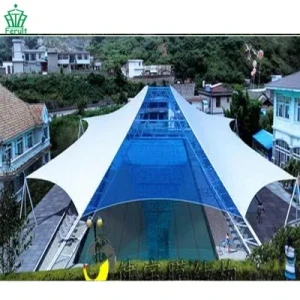 PVDF Coated Architecture Membrane Roof Cover Steel Structure for Swimming Cover