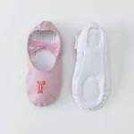 Quality  Free Tie PU Embroidery Ballet Dance Shoes Professional Soft Ballet Shoes Flats For Girls