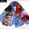 quality guaranteed printing long scarf women hijab custom printed silk chiffon shawl
