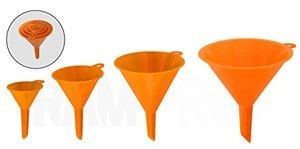 Quick and Clean TransferringWide-Mouth Bright Orange Plastic Funnel