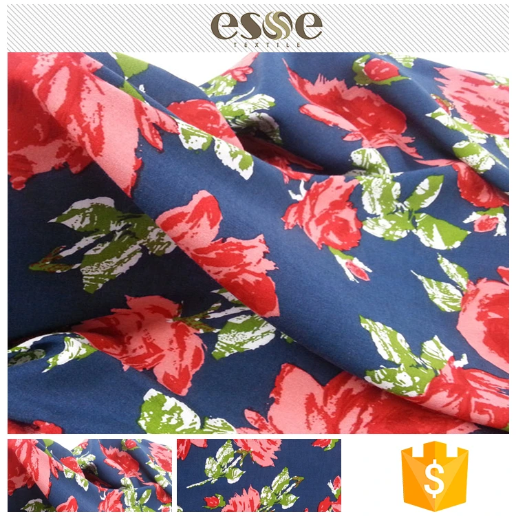 Rayon challi custom polyester clothing printed floral dress fabric