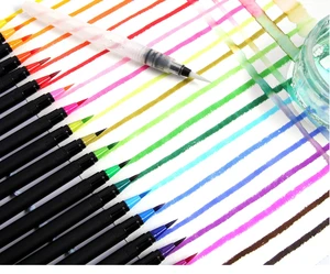 Real Brush Pens, 48 Colors for Watercolor Painting with Flexible Nylon Brush Tips, Paint Markers for Coloring Calligraphy