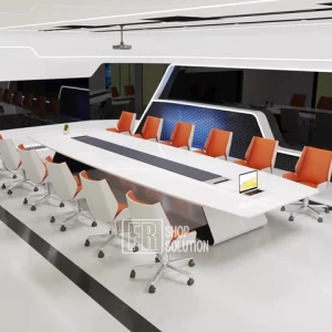 Rectangle Long Working Meeting Room New Design Customized Office Furniture Wood Conference Table