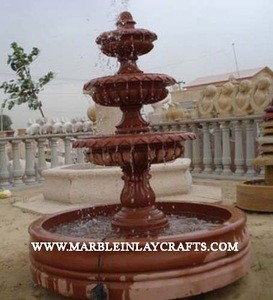 Red Sandstone Waterfall Fountain