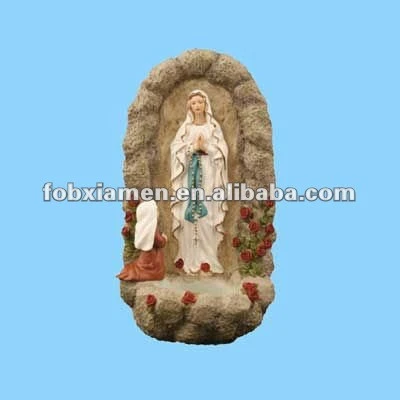 resin home decoration our lady of lourdes and children