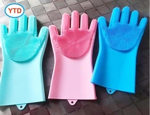 Reusable Household Silicone Dishwashing Gloves,  Heat Resistant Dishwashing Scrubber Gloves,Gloves for Dishwashing