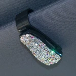 Rhinestone Auto Fastener Clip Diamond Car Sun Visor Glasses Sunglasses Folder Ticket Receipt Card Clip