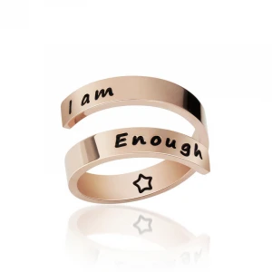 RJ01 Graduation Gift Personalized Friendship  Custom Ring Jewelry Engraved Adjustable Stainless Steel Ring