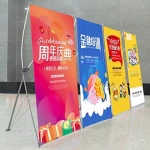 Roll Up Banner X display rack, door type display rack, retractable poster portable display rack