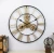 Round antique  industry style metal frame Roman numbers mechanical gear wall decor  quartz clock for home decorative