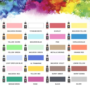 SAGUDIO Waterbased Waterproof Airbrush Acrylic Paint 24 air brush colors kit