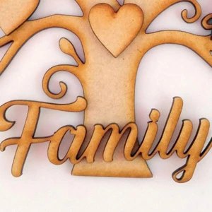 Set 10 heart wooden Family tree  Laser Cut Wooden Craft Blank Shape,Wedding Guestbook Family Tree kit
