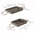 Import Set of 2 Vintage Style Brown Wood Slatted Nesting Breakfast Serving Tray with Rustic Twisted Rope Handles from China