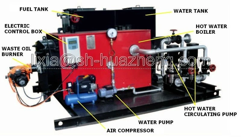 Shanghai Huazheng 3000kw/h oil fuel hot water boiler for heating
