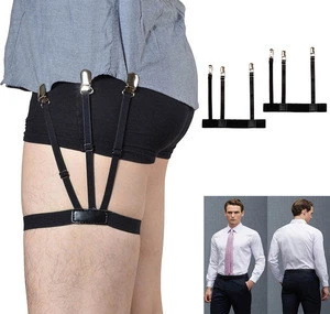Shirt Stay Garter Holder Adjustable Shirt Holders Resistance Belt Shirt Suspenders For Men Locking Clamp QFHD-8622