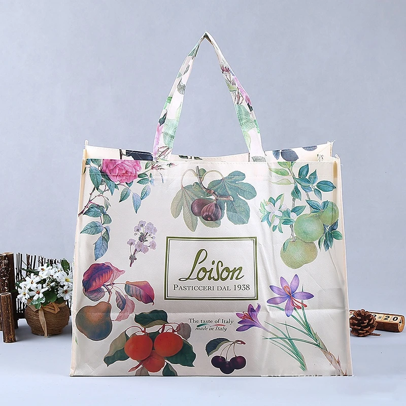 Sichuan Wholesale Full Custom Printed Eco Friendly Recycle Reusable Laminated Non Woven Bag Fashion Fabric Tote Shopping Bags
