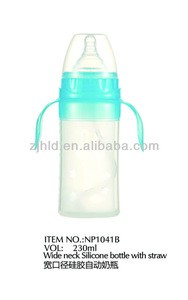 silicone baby bottle-tansparent liquid silicone baby infant milk/water feeding bottle
