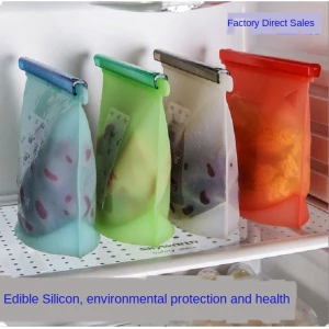 Silicone fresh food bag high temperature resistant 1000 ml refrigerator freezer food-grade silicone food storage bag