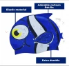 Silicone Swimming Caps for Kids Stretchy Elastic Waterproof Swim Cap with Cartoon Sharks Fish Design