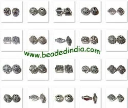 silver plated fancy metal beads