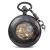 Import Simple Black Roman Mechanical Pocket Watch Mens Hands Scale Skeleton Pocket Watch with Chain As Xmas Fathers Day Gift from China