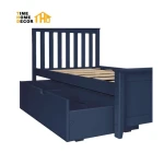 Single Twin Solid Wood Platform Bed Pull Out Trundle Bed Single  with Storage