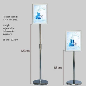 Snap Aluminum floor A3 frame stand poster displays,metal display stand signboard