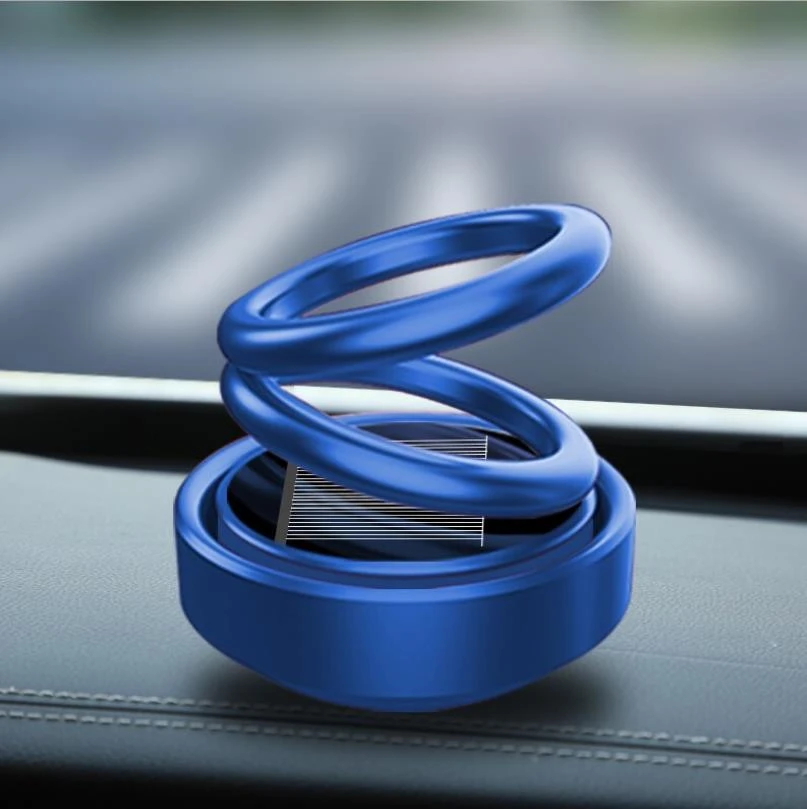 Solar Double Ring Rotating Suspension Aroma Car Interior Perfume Decoration Air Freshener Car Accessories