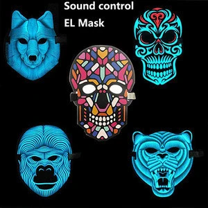 Sound control led full face party mask,custom el panel mask for Halloween,party,night club