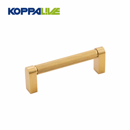 Koppalive Appliance Knurled Wardrobe Door Pulls European Gold Solid Brass 192mm 12 Inch Kitchen Cabinet Handle for Furniture