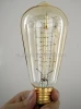 Spiral style vintage bulb ST64 brass base for decor incandescent bulb