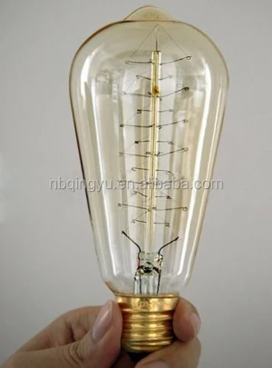 Spiral style vintage bulb ST64 brass base for decor incandescent bulb