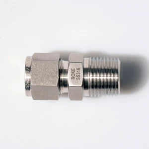 SS316 Stainless Steel Compression Metric Double Ferrule Tube Fittings Male Thread Thermocouple Connector