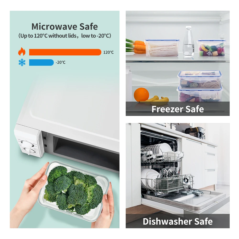 Stackable Kitchen Plastic Clear Refrigerator Fridge Organizer Storage Box Bin