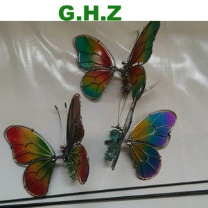 Stained Glass Butterfly Sticks Garden Ornament Factory