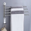 Stainless Steel 304 Bath Towel Holder  Rack Bathroom 4-Bar Folding Towel Rack Rotating Towel Rack