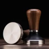Stainless Steel Flat Height Adjustable Wooden Coffee Tamper