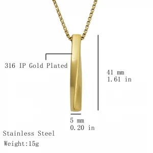 Stainless steel sample design twisted pendant customized accessories necklace